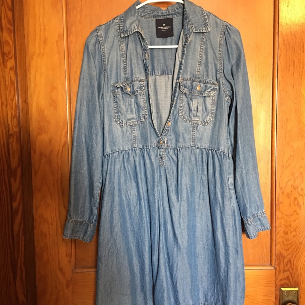 American Eagle Jean Long Sleeved Dress